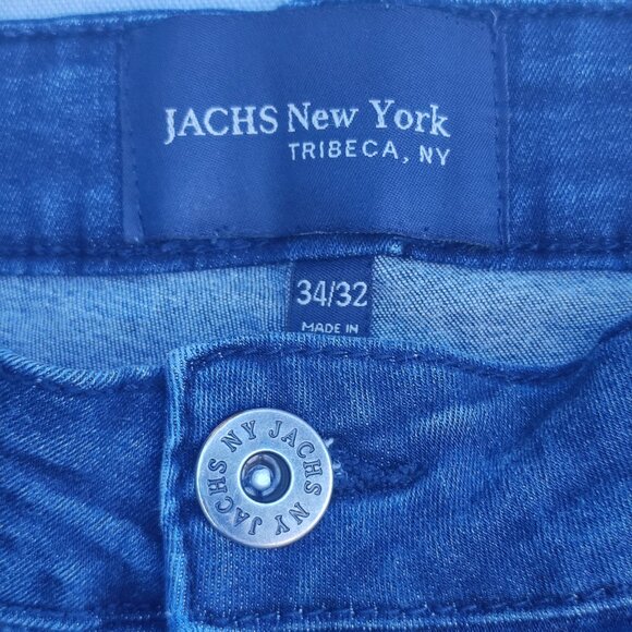 Jachs New York Jeans men's sz 34/32 indigo blue colour classic straight leg slim - Picture 6 of 13